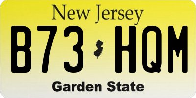 NJ license plate B73HQM