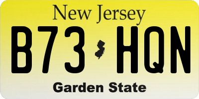NJ license plate B73HQN