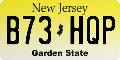 NJ license plate B73HQP