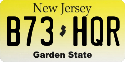 NJ license plate B73HQR
