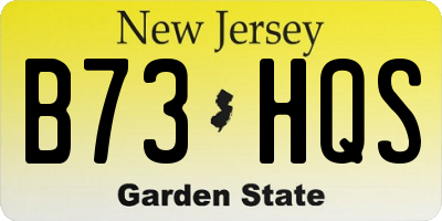 NJ license plate B73HQS