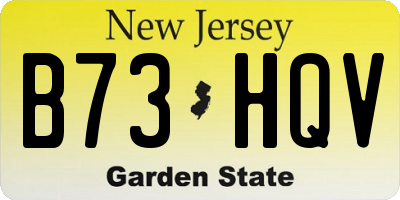 NJ license plate B73HQV