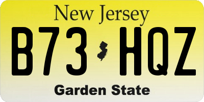 NJ license plate B73HQZ