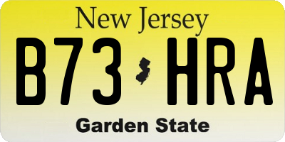 NJ license plate B73HRA