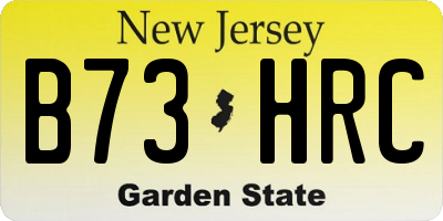 NJ license plate B73HRC