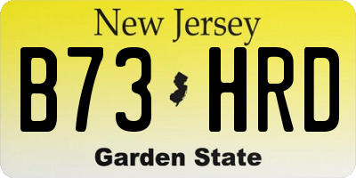 NJ license plate B73HRD