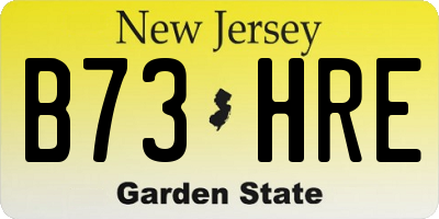 NJ license plate B73HRE