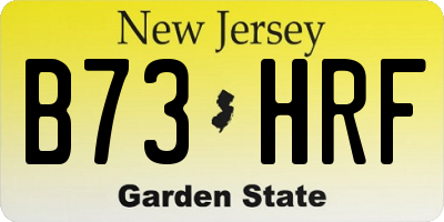 NJ license plate B73HRF