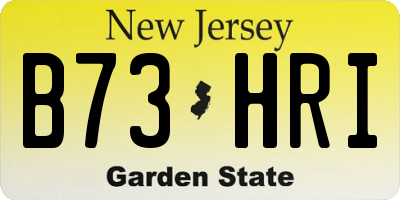 NJ license plate B73HRI