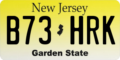 NJ license plate B73HRK