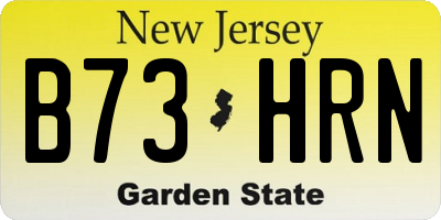 NJ license plate B73HRN