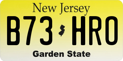 NJ license plate B73HRO