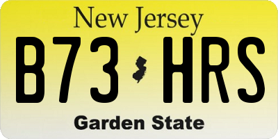NJ license plate B73HRS