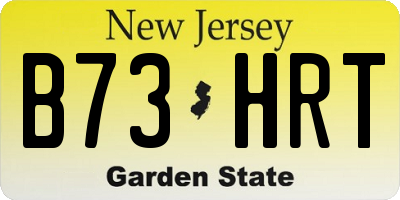 NJ license plate B73HRT