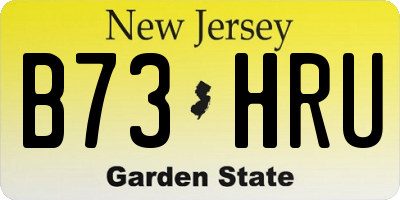 NJ license plate B73HRU