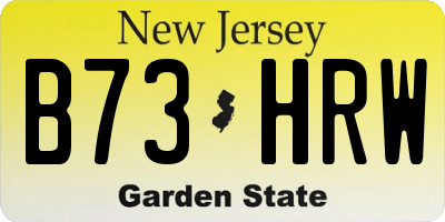 NJ license plate B73HRW
