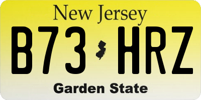 NJ license plate B73HRZ