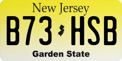 NJ license plate B73HSB
