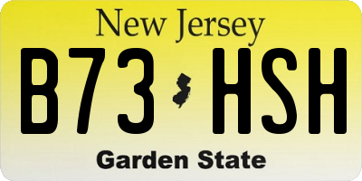 NJ license plate B73HSH