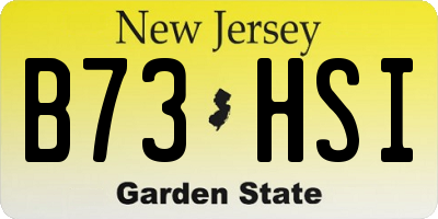 NJ license plate B73HSI