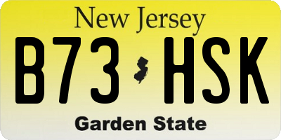 NJ license plate B73HSK