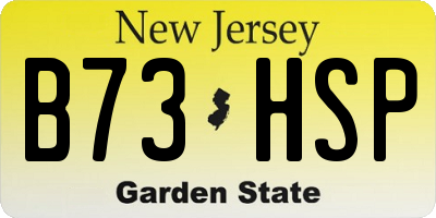 NJ license plate B73HSP