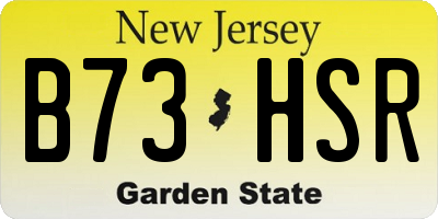 NJ license plate B73HSR