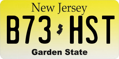 NJ license plate B73HST