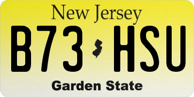 NJ license plate B73HSU