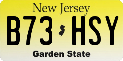 NJ license plate B73HSY
