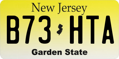 NJ license plate B73HTA