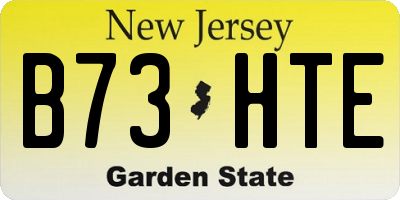 NJ license plate B73HTE