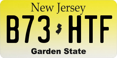 NJ license plate B73HTF