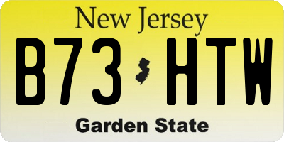 NJ license plate B73HTW
