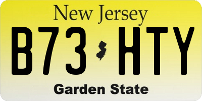 NJ license plate B73HTY