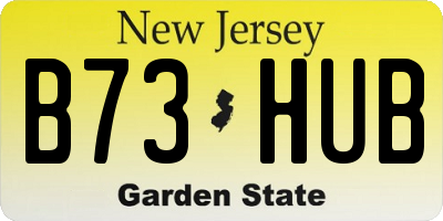 NJ license plate B73HUB