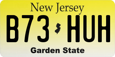 NJ license plate B73HUH