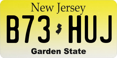NJ license plate B73HUJ
