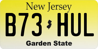 NJ license plate B73HUL