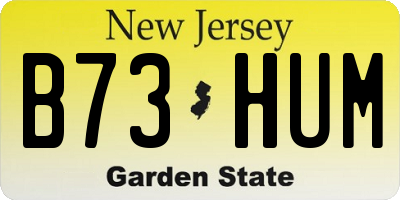 NJ license plate B73HUM