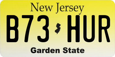 NJ license plate B73HUR