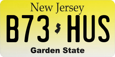 NJ license plate B73HUS