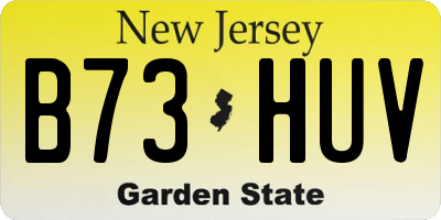 NJ license plate B73HUV