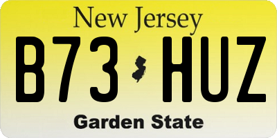 NJ license plate B73HUZ