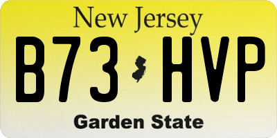 NJ license plate B73HVP