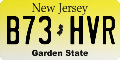 NJ license plate B73HVR