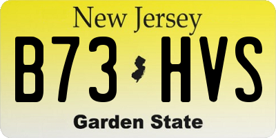 NJ license plate B73HVS