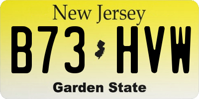 NJ license plate B73HVW