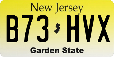 NJ license plate B73HVX