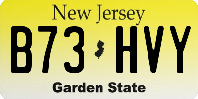 NJ license plate B73HVY